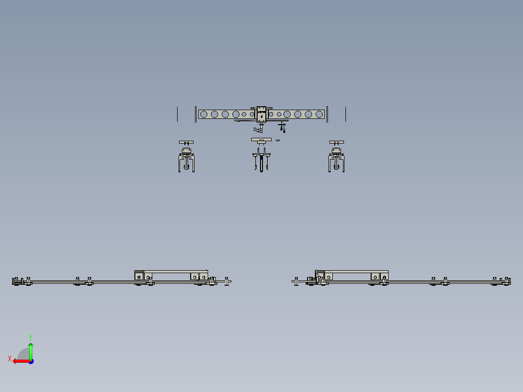 双转台工作站3D数模图纸 STP格式后视图