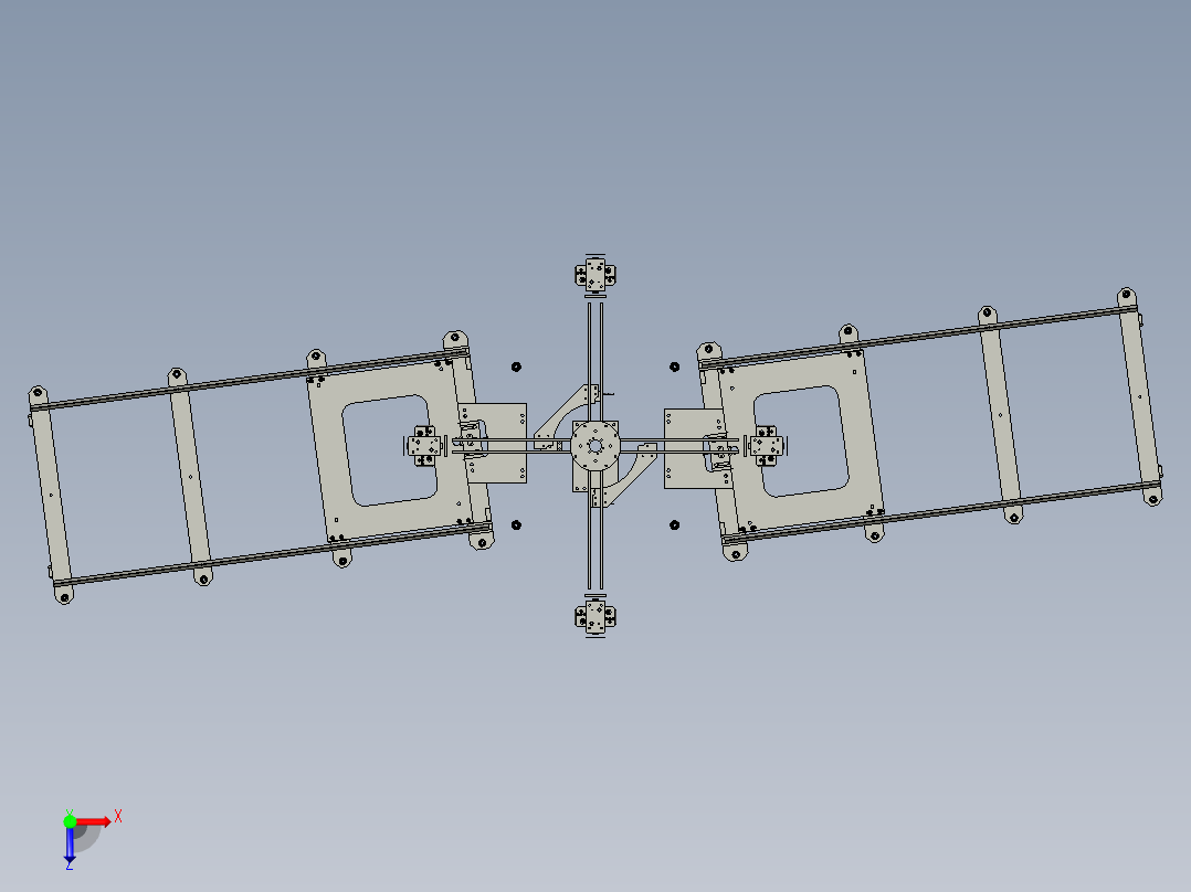 双转台工作站3D数模图纸 STP格式俯视图