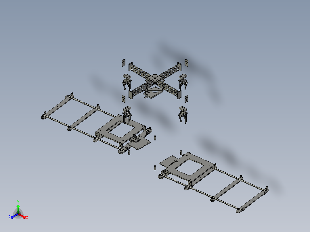 双转台工作站3D数模图纸 STP格式正等轴测图