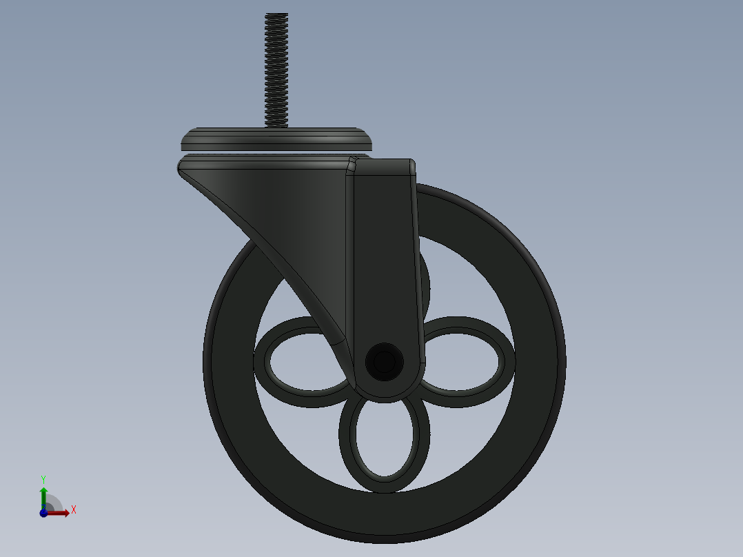 工业万向轮模型3D模型前视图