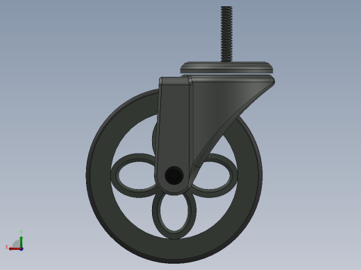 工业万向轮模型3D模型后视缩略图