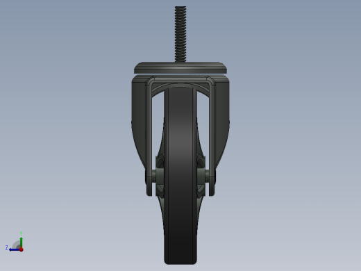 工业万向轮模型3D模型右视缩略图