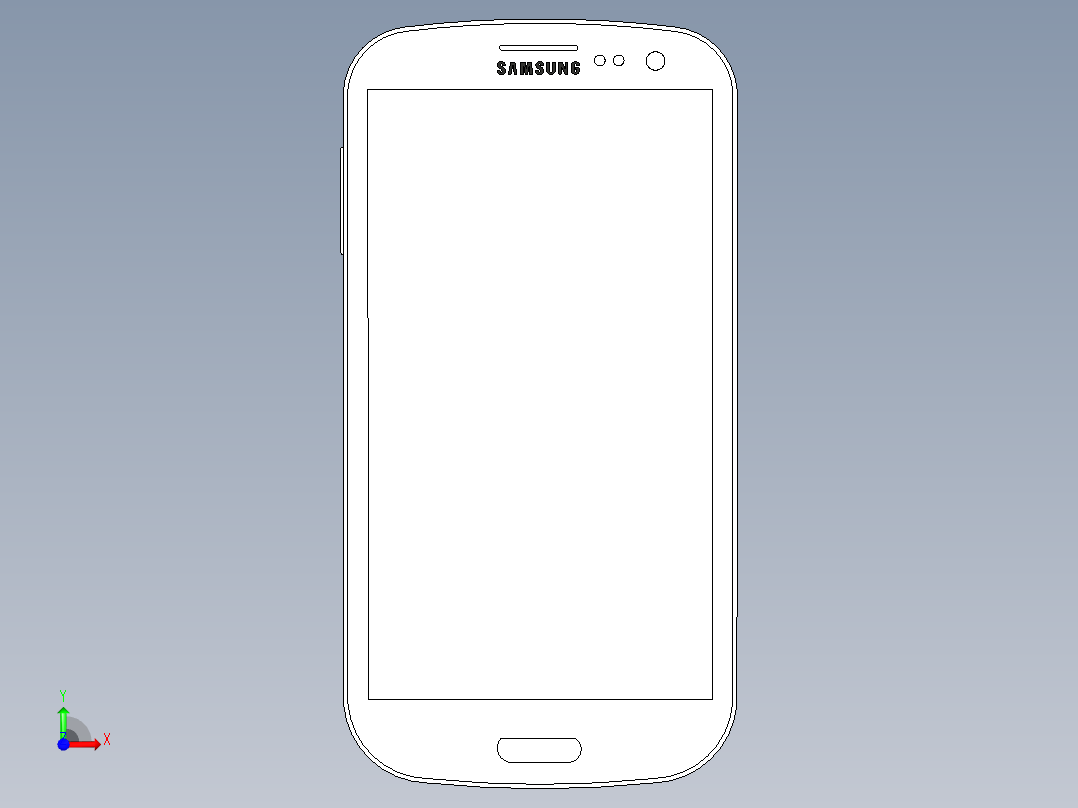 solidworks 三星S3手机模型前视图