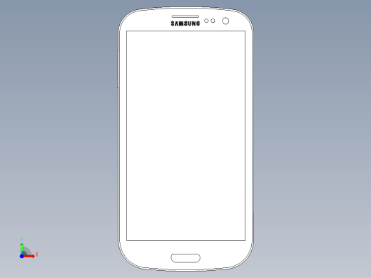solidworks 三星S3手机模型前视缩略图