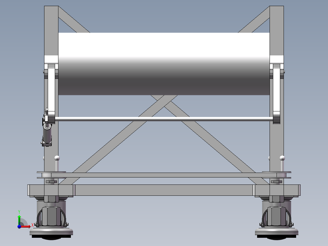 包装袋周转用便携移动设备前视图