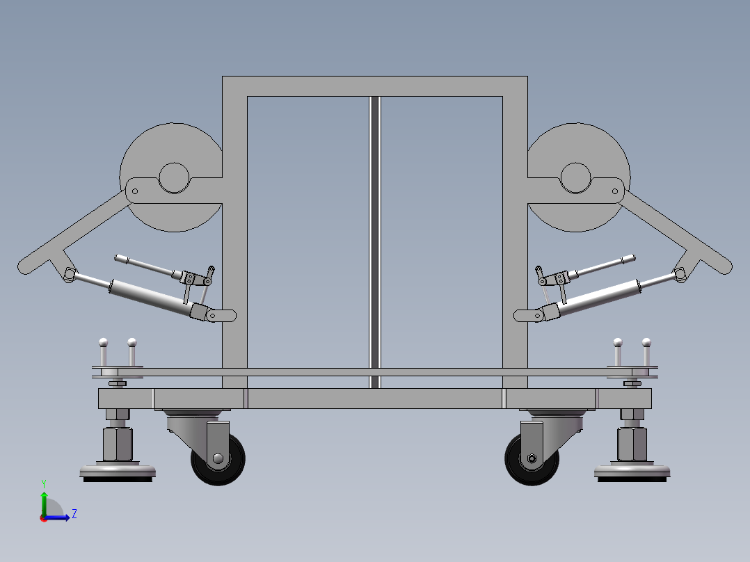 包装袋周转用便携移动设备左视图