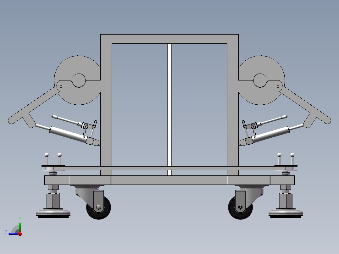 包装袋周转用便携移动设备右视图