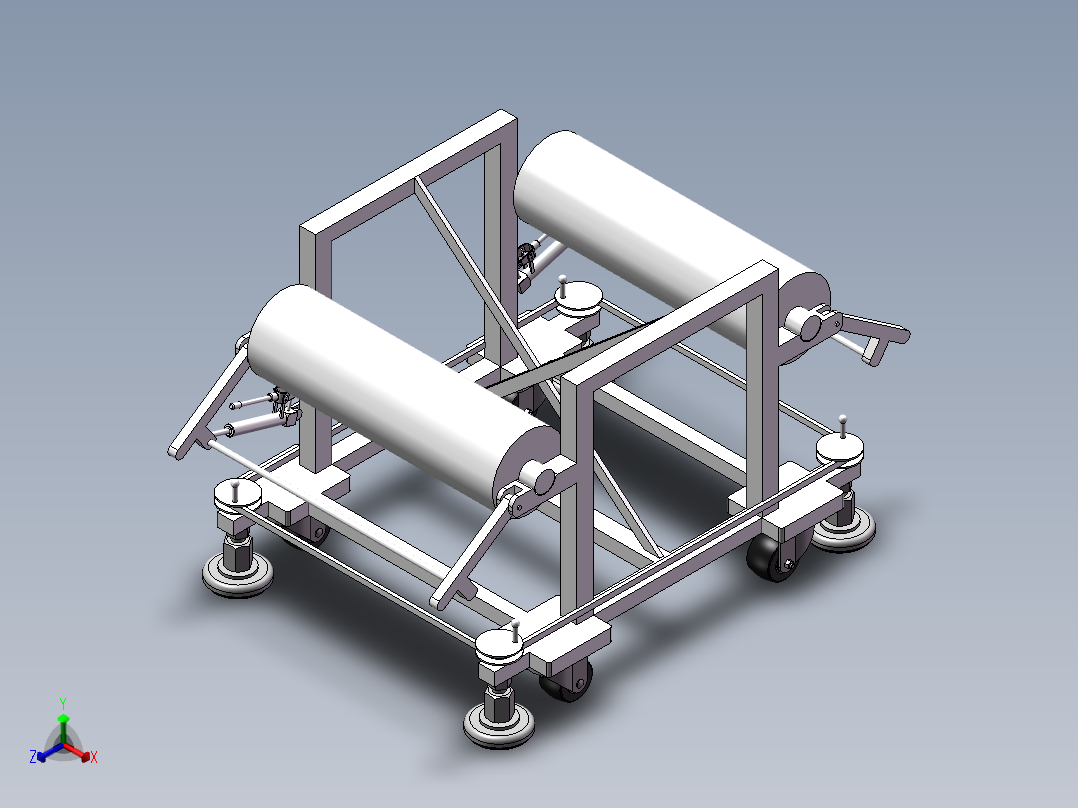 包装袋周转用便携移动设备正等轴测图