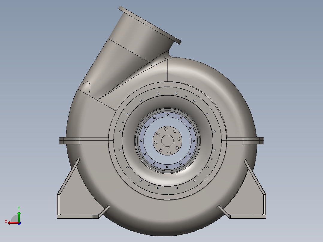 单级双吸水平中开离心泵后视图