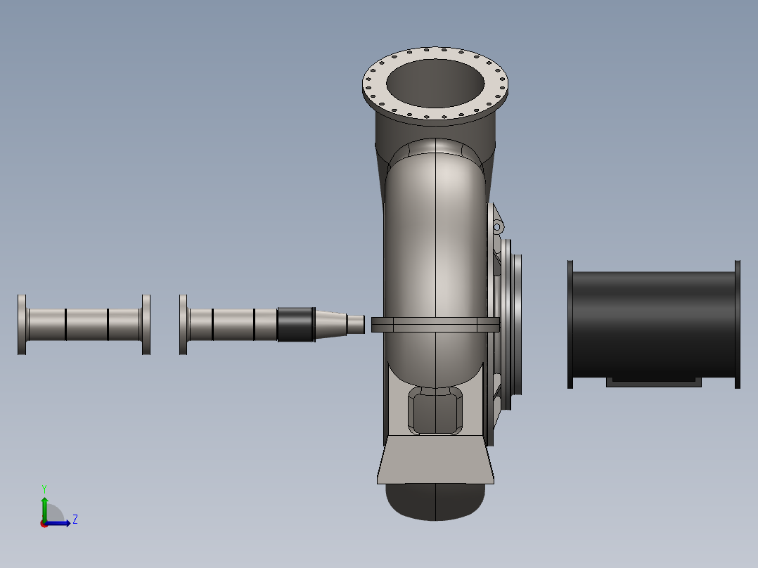 单级双吸水平中开离心泵左视图