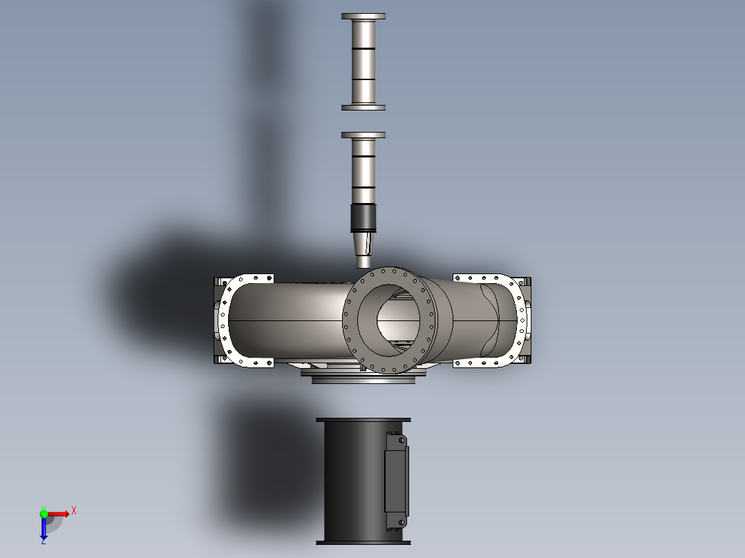 单级双吸水平中开离心泵俯视图