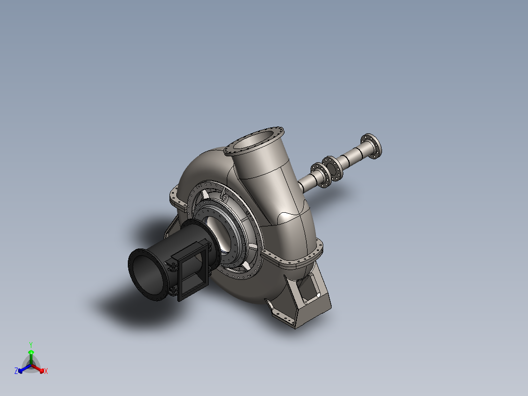 单级双吸水平中开离心泵正等轴测图