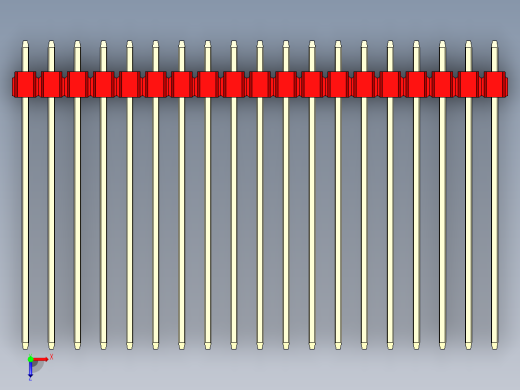 彩色公头100mil（2.54mm）系列-DS1021_red_2x19p_100mil_Type43_rev1.0俯视缩略图