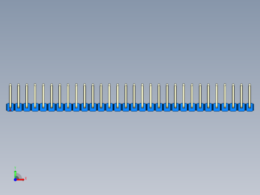 彩色公排针 100mil 2.54mm 系列-DS1022_blue_30p_100mil_TypeU_rev1.0前视缩略图