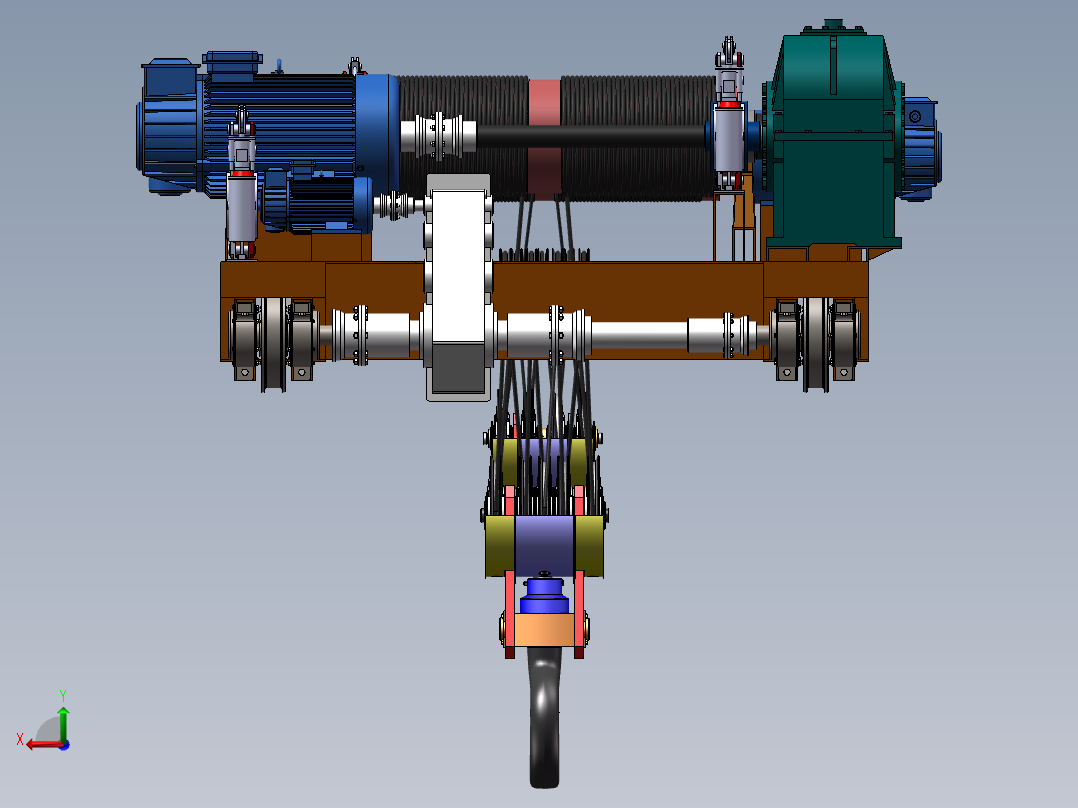 通用桥式起重机小车三维图后视图
