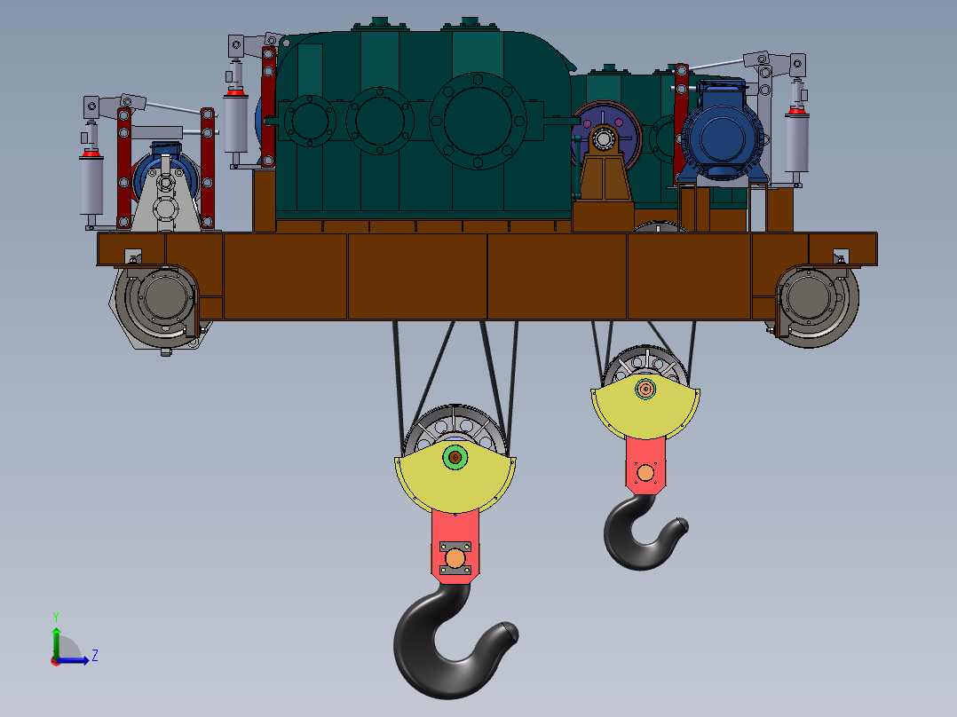 通用桥式起重机小车三维图左视图