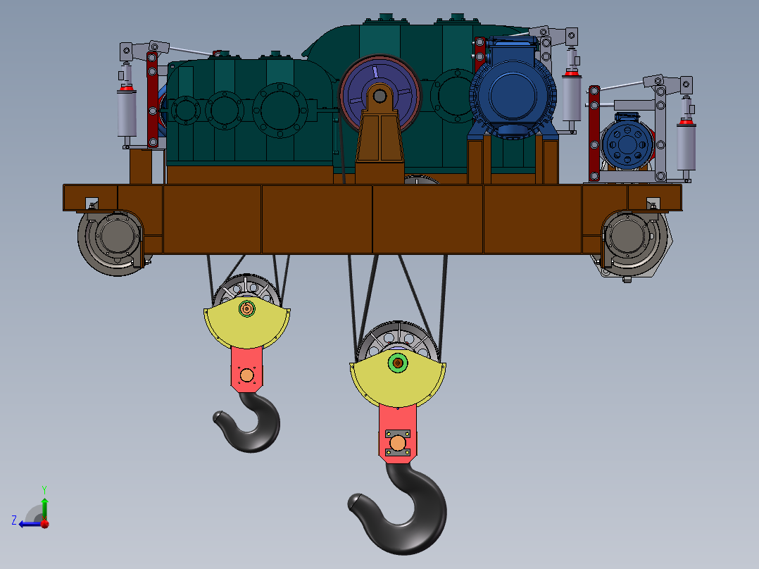 通用桥式起重机小车三维图右视图