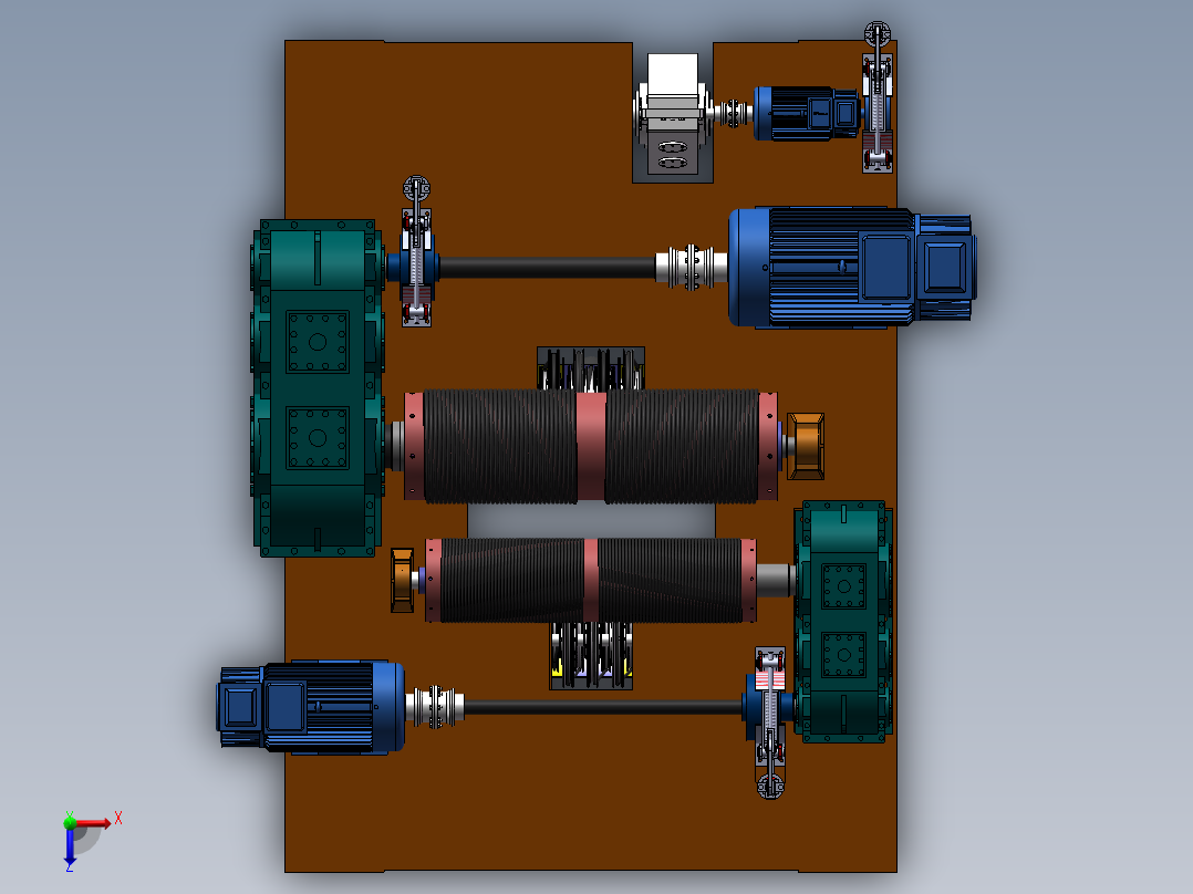 通用桥式起重机小车三维图俯视图