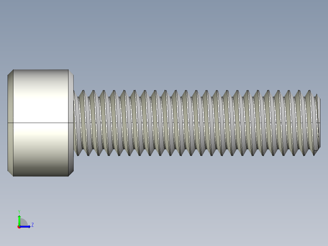 M8 x 1.25mm Thread 30mm LONG SOCKET HEAD CAP SCREW.IGS左视图