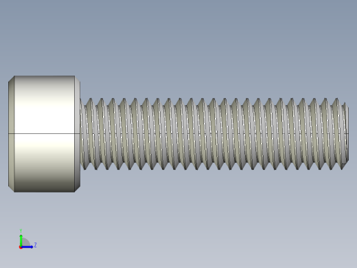 M8 x 1.25mm Thread 30mm LONG SOCKET HEAD CAP SCREW.IGS左视缩略图