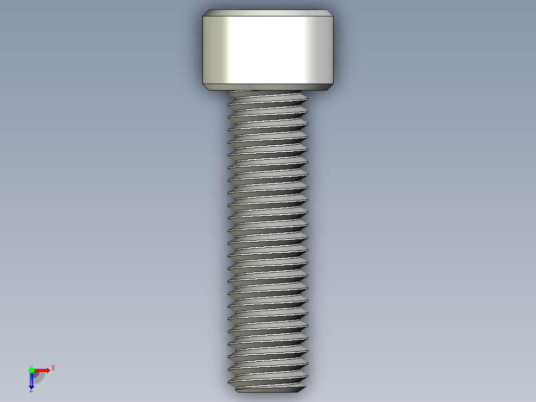 M8 x 1.25mm Thread 30mm LONG SOCKET HEAD CAP SCREW.IGS俯视图