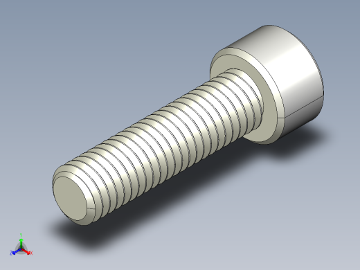 M8 x 1.25mm Thread 30mm LONG SOCKET HEAD CAP SCREW.IGS正等轴测缩略图