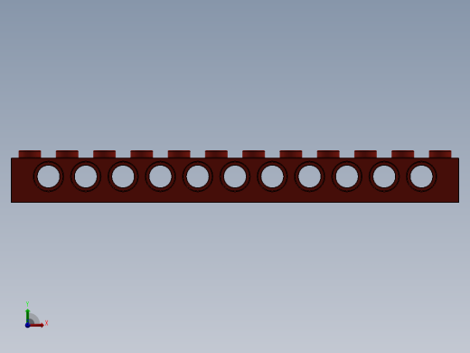 乐高机械组积木（横梁）-389521 Bright Red Technic Brick 1 x 12 with Holes前视缩略图