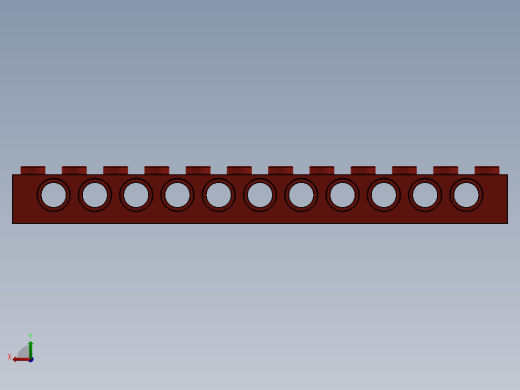 乐高机械组积木（横梁）-389521 Bright Red Technic Brick 1 x 12 with Holes后视缩略图