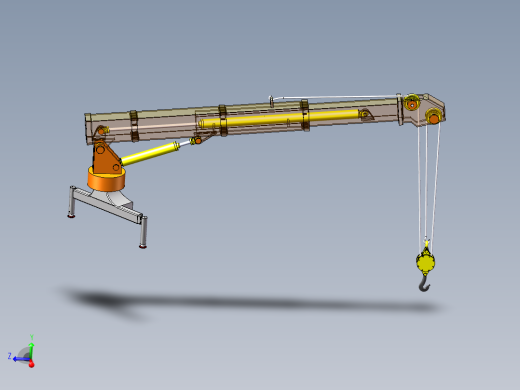 可升降旋转汽车吊装配SW模型资料