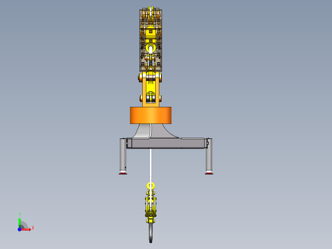 可升降旋转汽车吊装配SW模型资料前视图