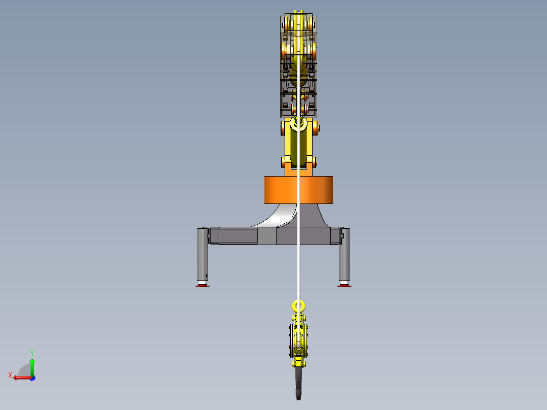 可升降旋转汽车吊装配SW模型资料后视图