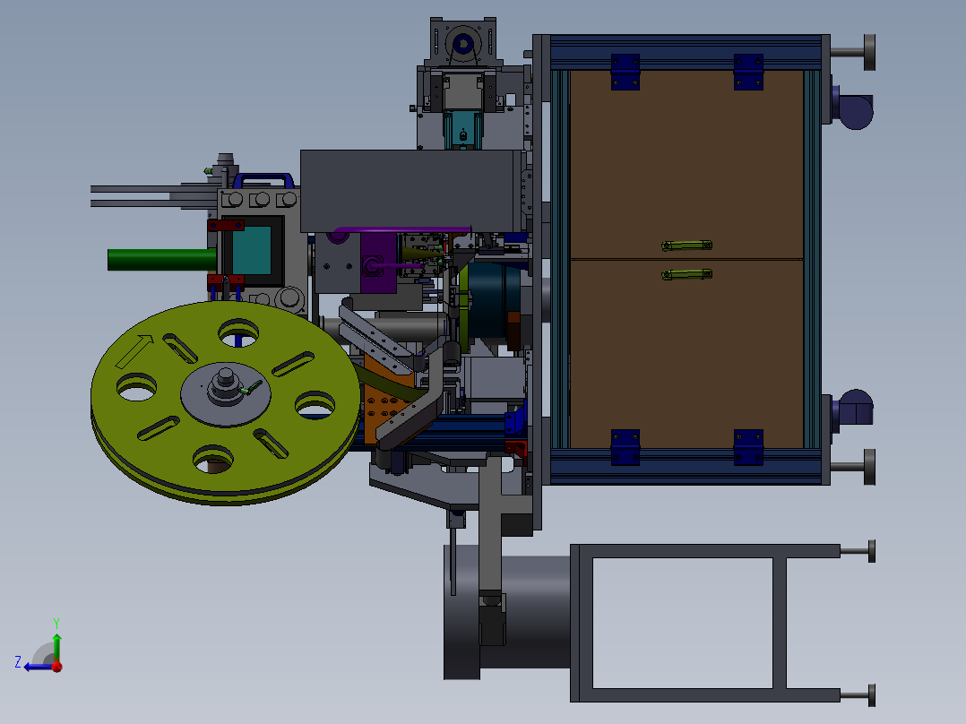 非标精密凸轮插针点焊检测一体机 非标自动化设备3D图纸3D模型右视图
