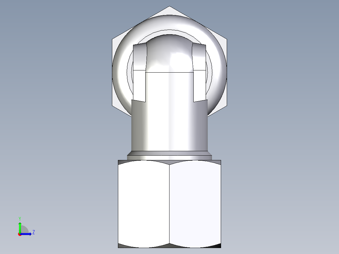 卡套式工业通用硬管接头EO_Bulkhead_elbow_WSV08L71左视图