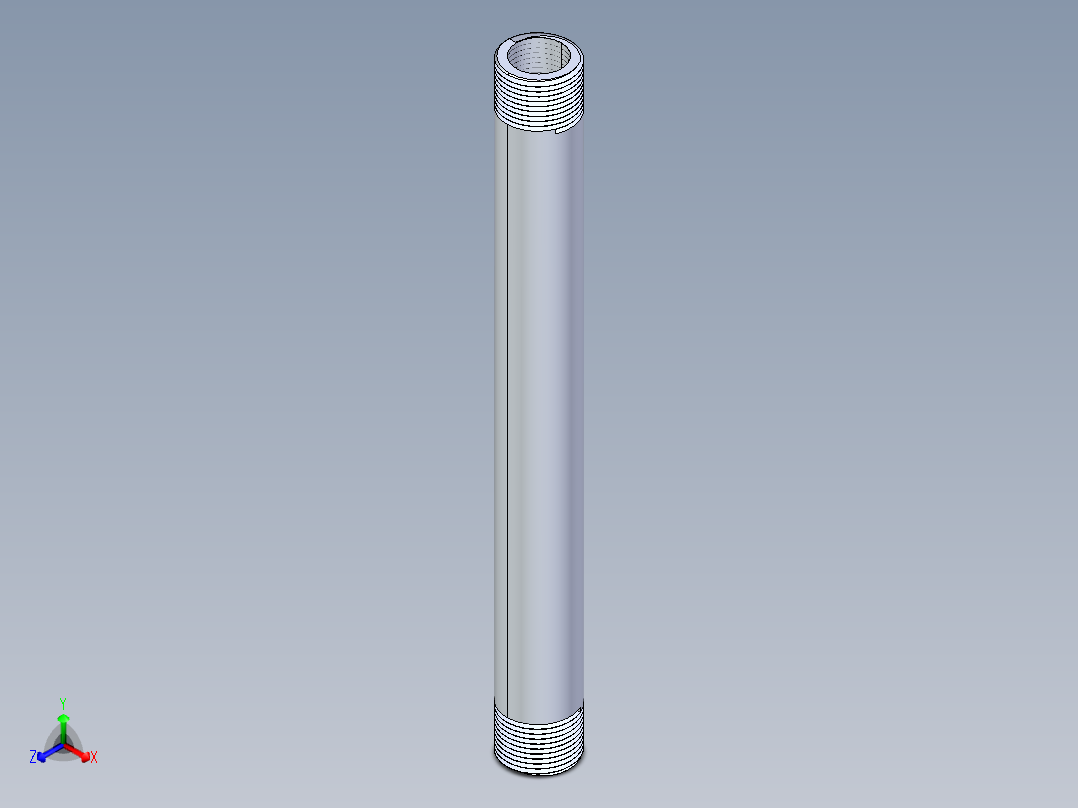 聚氯乙烯配件33-Sch80_Nipple_MPTxMPT_861-111_0.75in x 10in主视图