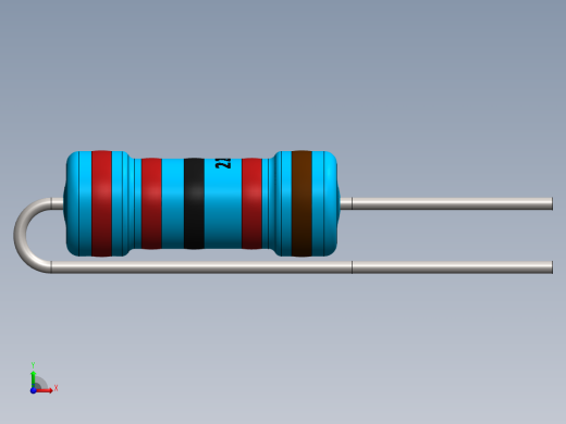 电容器 二极管 电阻器-Resistor Vertical 22K Ohm 1W前视缩略图