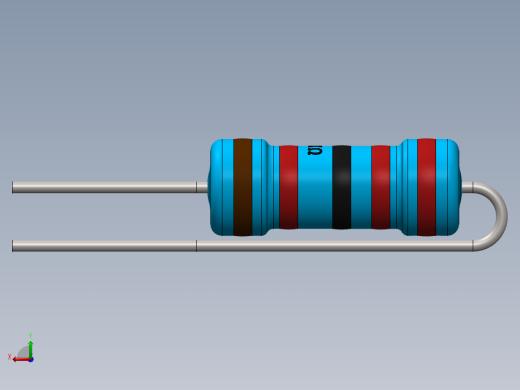 电容器 二极管 电阻器-Resistor Vertical 22K Ohm 1W后视缩略图