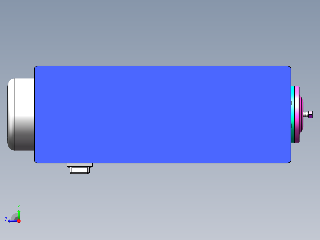 清晰结构的三螺杆泵右视图