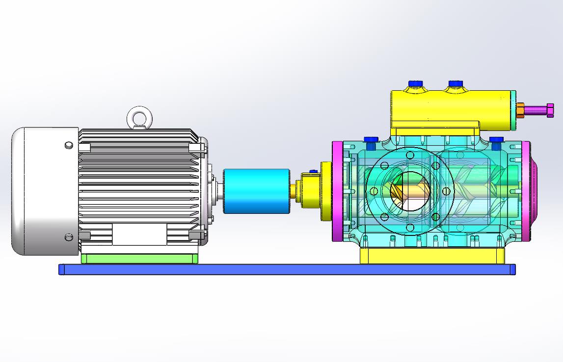 清晰结构的三螺杆泵