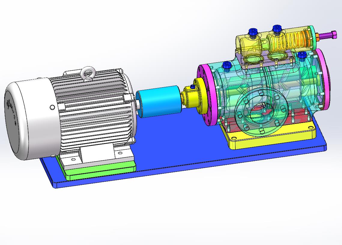 清晰结构的三螺杆泵