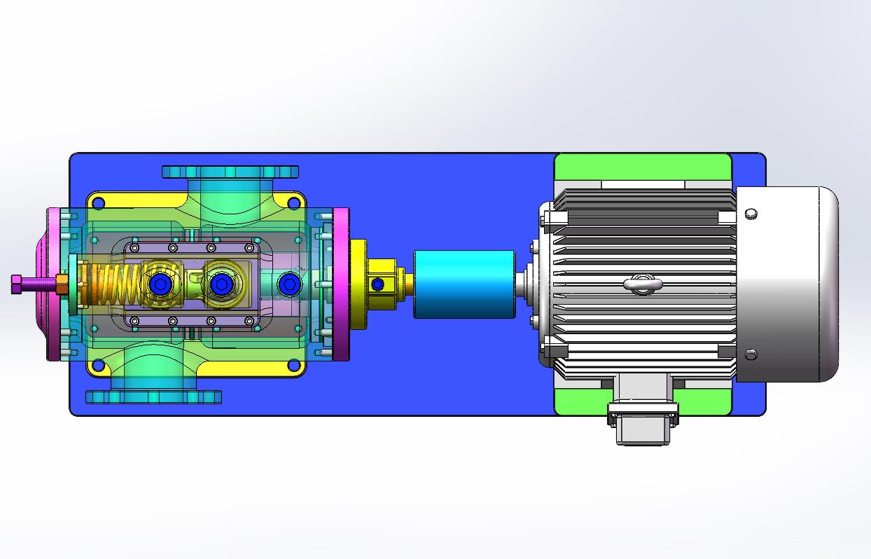 清晰结构的三螺杆泵