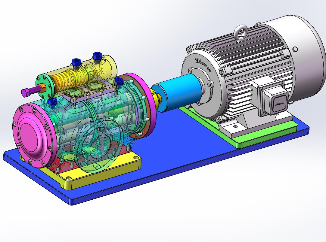 清晰结构的三螺杆泵