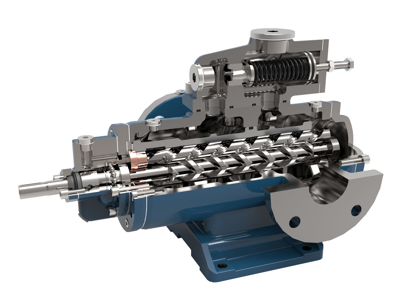 清晰结构的三螺杆泵