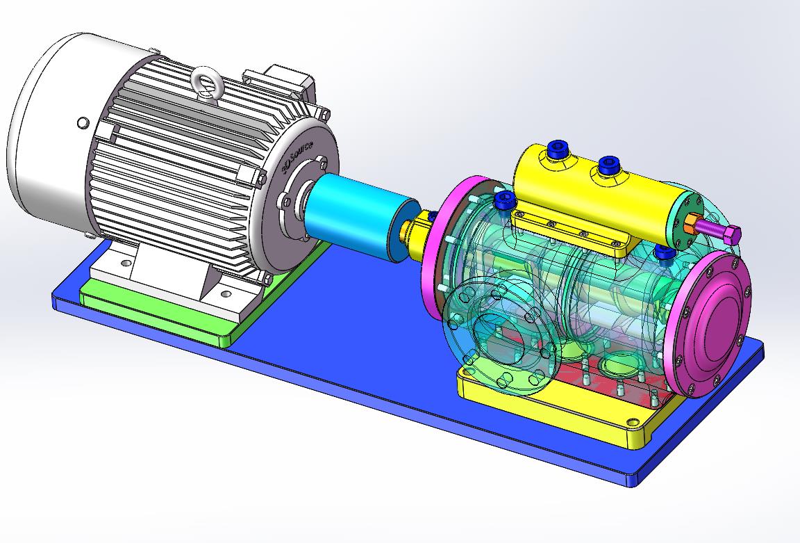 清晰结构的三螺杆泵