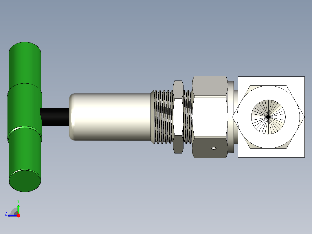 不锈钢波纹管密封阀，带垫圈，PCTFE阀杆顶端，12 mm世伟洛克管接头，SC-11清洁右视图