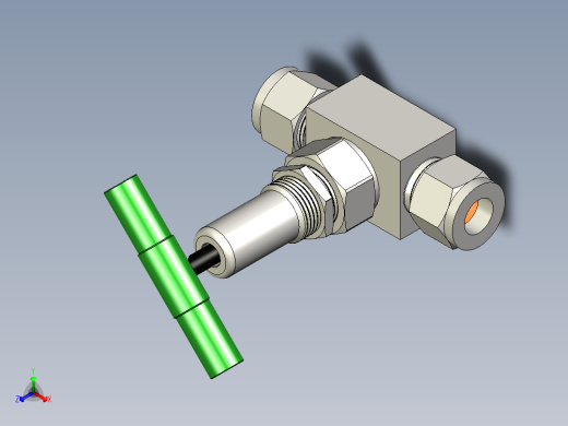 不锈钢波纹管密封阀，带垫圈，PCTFE阀杆顶端，12 mm世伟洛克管接头，SC-11清洁正等轴测缩略图