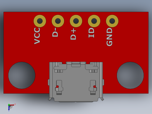 usb micro-b的分线板俯视缩略图