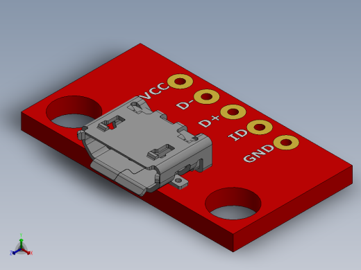 usb micro-b的分线板正等轴测缩略图