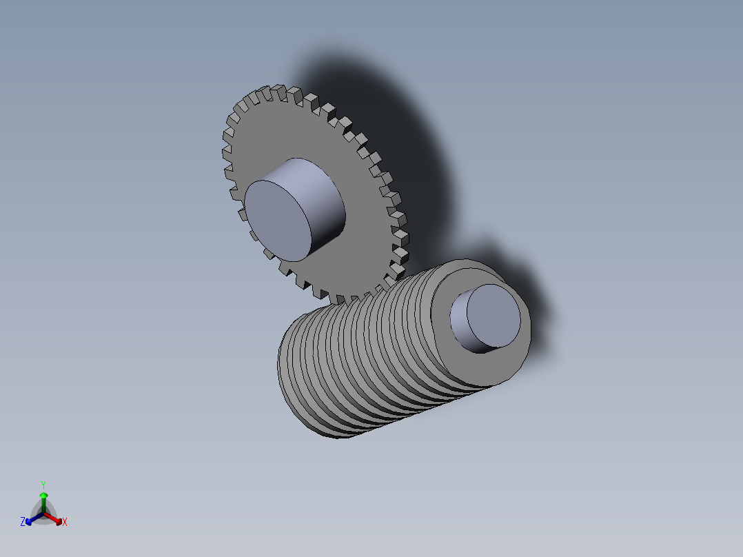 齿轮啮合 (103)正等轴测图