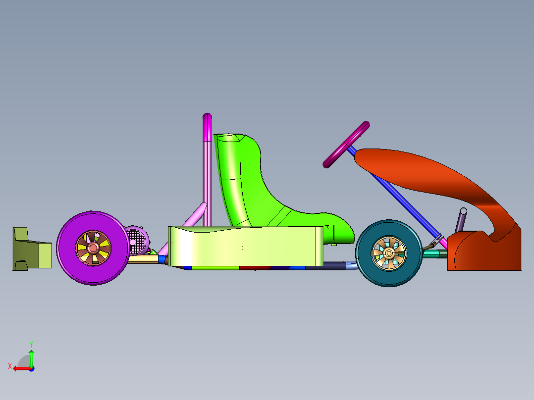 电动游乐场漂移卡丁车后视图