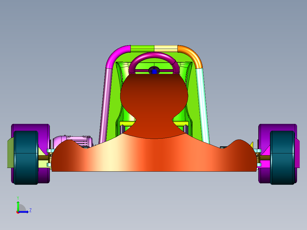 电动游乐场漂移卡丁车左视图